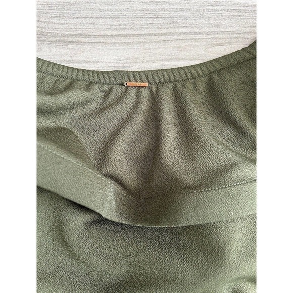 Misa Los Angeles Olive Green Off the Shoulder Ruffle Sleeve Blouse Size XS - Picture 6 of 6